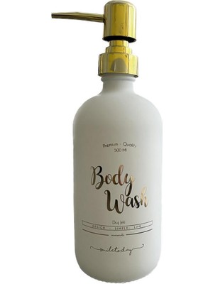 Miniminti Beyaz Cam Duş Jeli Şişesi - 500 ml (Body Wash)