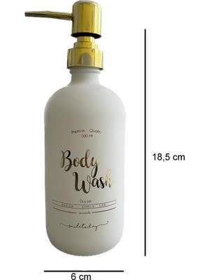 Miniminti Beyaz Cam Duş Jeli Şişesi - 500 ml (Body Wash)