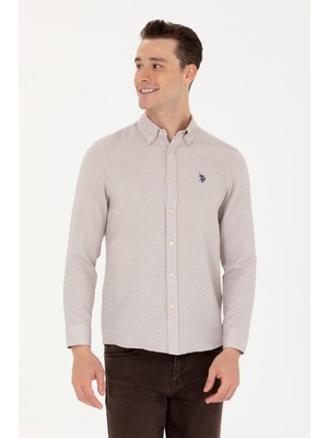 U.S. Polo Assn. Erkek Kum Desenli Gömlek 50279420-VR085
