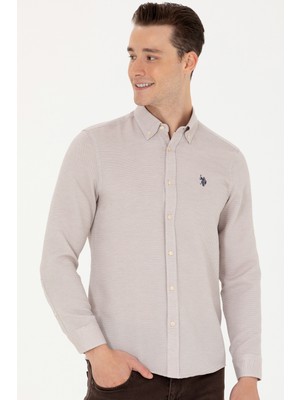 U.S. Polo Assn. Erkek Kum Desenli Gömlek 50279420-VR085
