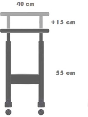 servetavcı Yükseklik Ayarlı Dikey Laptop ve Servis Sehpası - Atlantik Çam (Tekerli)