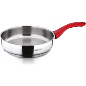 Sürme Çelik Tava 22X6 cm - Kırmızı Kulp
