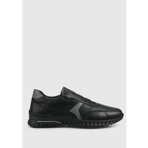 Siyah Deri Kadın Sneaker
