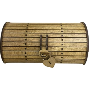 Ala Depo Ahşap Lazer Kesim Dekoratif Sandık Kutu
