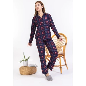 Mutlu City Yeni Sezon Düğmeli Süet Kadın Pijama Takımı 5503