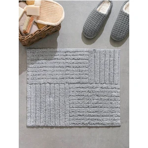Saraz Halı Mira Gri Ekstra Yumusak, Modern %100 Pamuk Uzun Tüylü Soft Banyo Paspas 50 x 80