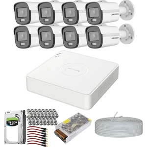 Hıkvısıon Colorvu Gece-Karanlıkta 7/24 Renkli 8 Kameralı Set 1tb