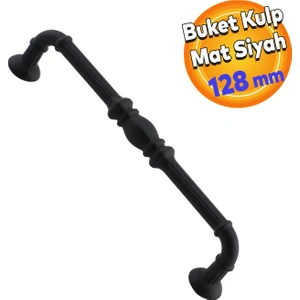 Metax Buket Mobilya Mutfak Dolabı Çekmece Dolap Kapak Kulpu Kulbu Mat Siyah 128 mm Metal Kulp