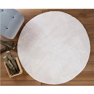 Linos Home Krem Fluffy Yuvarlak Post Peluş Halı Kaymaz Taban Yumuşacık Yolluk