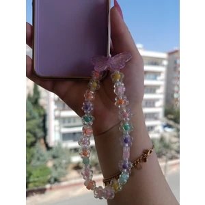 Efna Store Renkli Boncuklu Telefon Charmı,telefon Bileklik Aksesuarı(Kılıfsız)