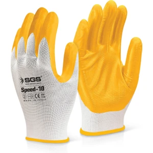 NİTRİL KAPLAMA ÖRME ELDİVEN SARI SPEED-10