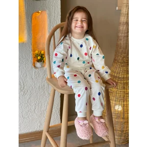 Bufu Design Renkli Balon Baskılı Uzun Kollu Çocuk Alt Üst Ikili Takım