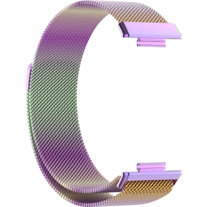 Novstrap Huawei Watch Fit 2 ile Uyumlu Kordon Kayış Metal Hasır Kordon