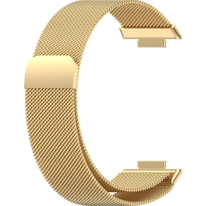 Novstrap Huawei Watch Fit 2 ile Uyumlu Kordon Kayış Metal Hasır Kordon