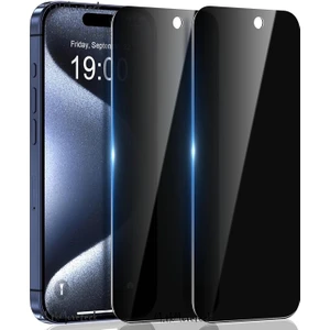 M.TK Moveteck Iphone 15 Plus Uyumlu Hayalet Ekran Koruyucu Cam Privacy Parlak Gizli Ekran Tam Kaplama Kolay Kurulum Cam