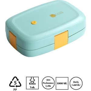 Litan Stainless Steel Lunch Box Tek Katlı Paslanmaz Çelik Kolay Kilitlenir Sefer Tası – 1000 ml