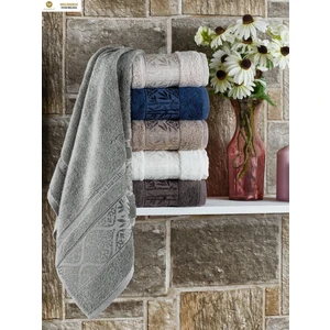 Z&N Style Süper Lüks Miss Bamboo 50X90CM. Çeyizlik  El&yüz 6'lı Havlu Seti  (Çantalı, %70 Bambu Lifi)