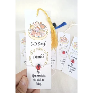 40 Adet Püsküllü Kitap Ayracı ve Uğur Böcekli Bileklik - (Isim Kısmı Boş Gönderilir.)
