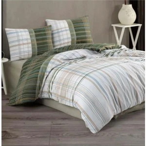 Tek Kişilik Ranforce Nevresim Takımı Ekose Haki