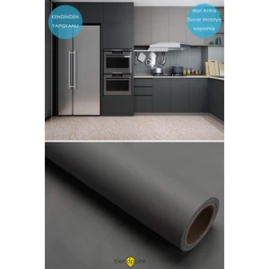 Kendinden Yapışkanlı 60CM×500CM Mat Antra Duvar Kağıdı Mutfak Tezgah Dolap Masa Kaplama