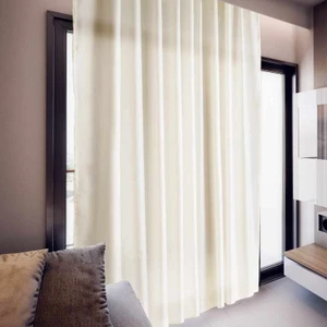 Denas Store Saten Güneşlik Perde Beyaz - Krem