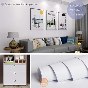 60CM×500CM Kendinden Yapışkanlı Mat Görünümlü Duvar Kağıdı Mutfak Dolap Masa Kaplama