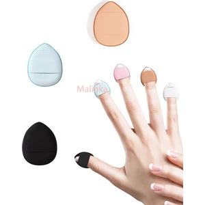 3 Adet Mini Kozmetik Puf Parmak Yüz Makyaj Sünger Göz Altı Kapatıcı Kuru Islak Bez Süngeri Concealer