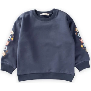 Kol Nakışlı Sweatshirt Lacivert
