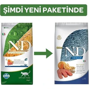 Düşük Tahıllı Somon Balıklı ve Portakallı Kısırlaştırılmış Yetişkin Kedi Maması 10 kg