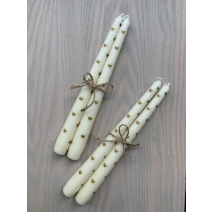 Amber Stüdyo Kalp Desenli 2li Şamdan Mumu