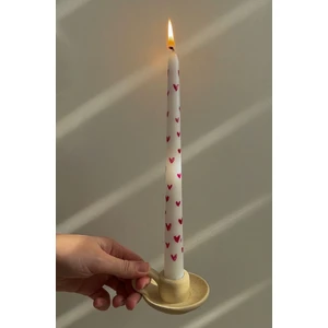 Amber Stüdyo Kalp Desenli 2li Şamdan Mumu