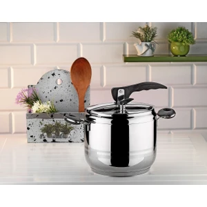 Esila Düz Düdüklü Tencere 12 Lt - Siyah