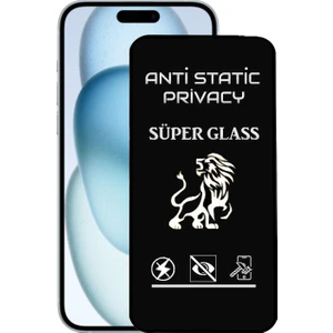 Case World Caseworld Apple iPhone 15 Plus Tam Kaplayan Anti Statik Görünmez Safir Ekran Koruyucu Hayalet Cam
