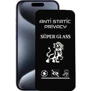 Case World Caseworld Apple iPhone 15 Pro Tam Kaplayan Anti Statik Görünmez Safir Ekran Koruyucu Hayalet Cam