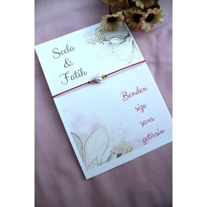 Emtory Home 40 Adet Kişiye Özel Kartlı Şans Bilekliği - Kına Hediyesi - Kına Hatırası - Nikah Hatırası - Bride Hediye