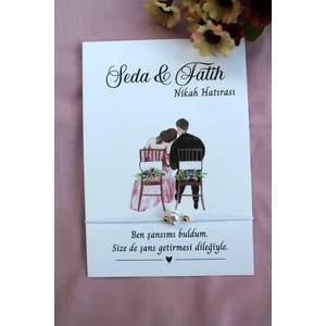 Emtory Home 40 Adet Kişiye Özel Kartlı Şans Bilekliği - Kına Hediyesi - Kına Hatırası - Nikah Hatırası - Bride Hediye