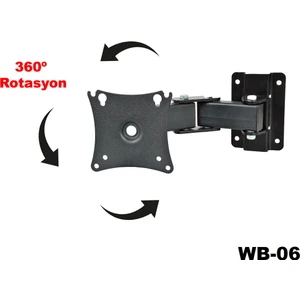 Wb-06  Hareketli Monitör Duvar Askı Aparatı 17"-27"