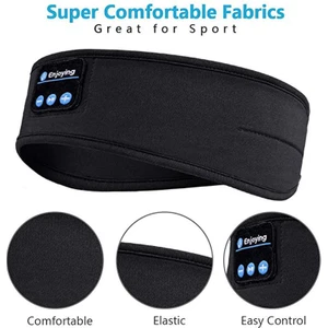 Uyku Kulaklığı Bluetooth Kablosuz Müzik Spor Kafa Bandı - Siyah (Yurt Dışından)