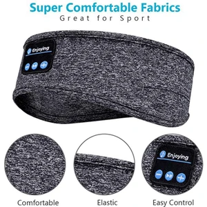 Uyku Kulaklığı Bluetooth Kablosuz Müzik Spor Kafa Bandı - Gri (Yurt Dışından)