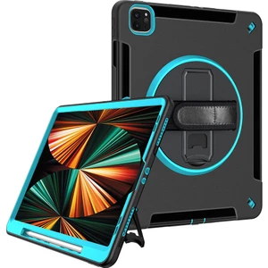 iPad Pro 12.9 Kılıfı 2021/2020: Askeri Sınıf Ağır Hizmet Darbeye Dayanıklı Kılıf, Kalem Tutucu - Döner Stand - El/omuz Askısı (Yurt Dışından)