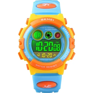 Erkek Kız Çocuklar Için Dijital Spor Izle, Çocuk Su Geçirmez Elektronik Çok Fonksiyonlu Günlük Açık Saatler, 7 Renkli LED Işıklı Alarm Kronometre Kol Saati (Yurt Dışından)