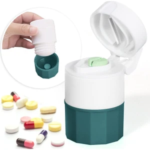 Hap Kırıcı, Hap Kesici, Hap Öğütücü, Çok Işlevli 3 Bölmeli Hap Organizatörü, Hapları, Vitaminleri, Tabletleri Ezmek Için 3'ü 1 Arada Ilaç Kabı (Yurt Dışından)