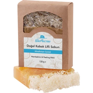 The Soap Factory Doğal Kabak Lifi Hindistan Cevizi Sabunu 120 g - Vegan - Lüks - Çevre Dostu - Bütün Cilt Tipleri İçin Uygun - Üstün Cilt Bakımı - Bitkisel