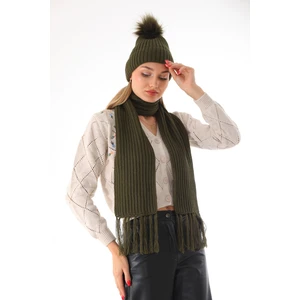 Elif İç Giyim Ponponlu Bere Selanik Atkı Seti