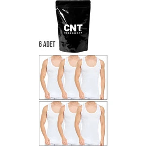 Cennetoğlu 6 Adet  Pamuk Hijyenik Paketinde Beyaz Erkek Penye Atlet Ekonomik Paket