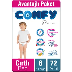 Premium 6 Numara Bebek Bezi Extralarge +15 KG 72 Adet