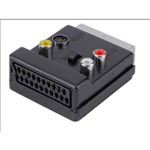 Scart Adaptör Ara Erkek/dişi/üstden Rcalı Swichli 0,2 M Siyah
