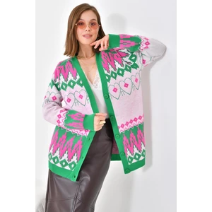 FTZ Women Kadın Etnik Desen Hırka  Benetton 20562