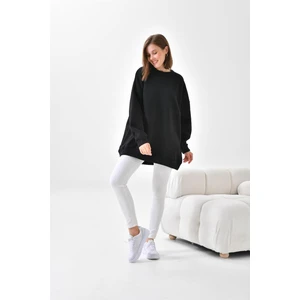 Ftz Women Kadın Oversize 3 İp Şardonlu Sweatshirt Siyah 10001
