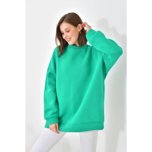 FTZ Women Kadın Oversize 3 İp Şardonlu Sweatshirt  Benetton 10001